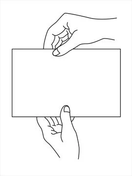 Empty white paper list in the hand. Stock Illustration