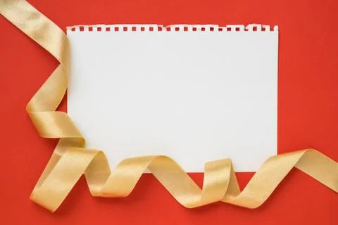 Empty white paper with ribbon Stock Photos