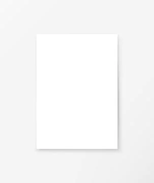 Empty white paper sheet on a table. Vertical vector mockup 스톡 일러스트