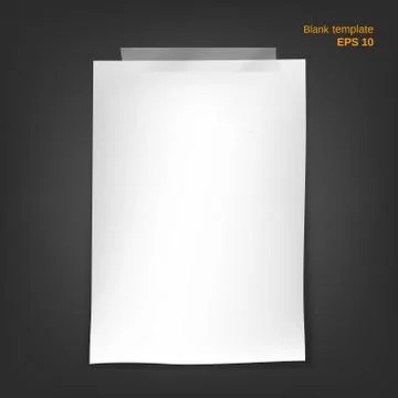 Empty white paper sheet with transparent adhesive tape Stock Illustration