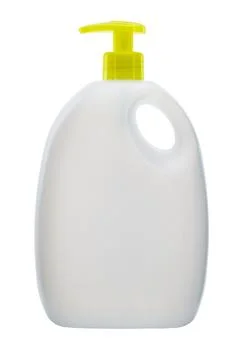 Empty white plastic bottle isolated on white Stock Photos