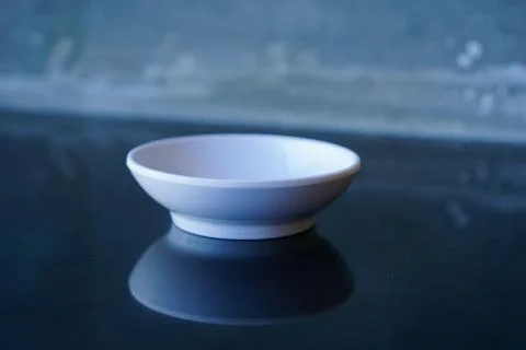 Empty white plate on ceramic board. kitchen life concept for cafe restaurant Stock Photos