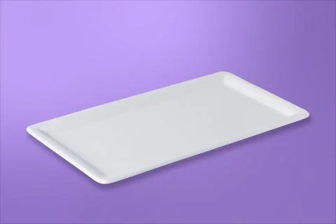Empty white plate on gradient purple  background Stock Illustration