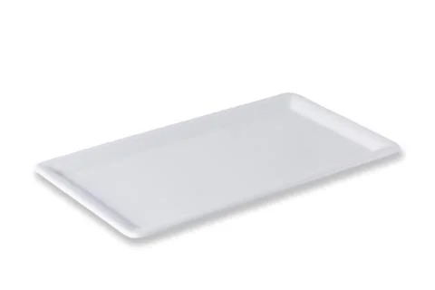 Empty white plate isolated on white background Illustrazione stock