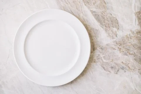 Empty white plate or dish Stock Photos