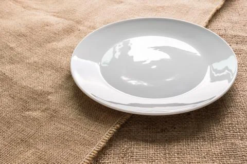 Empty white plate Stock Photos