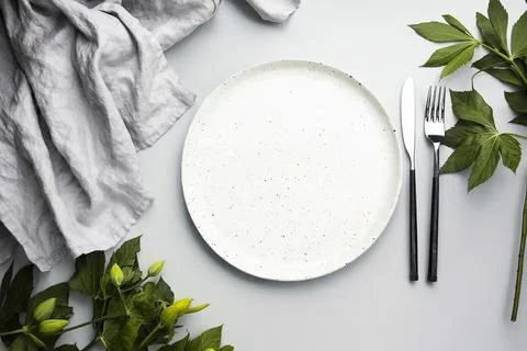 Empty white plate Stock Photos