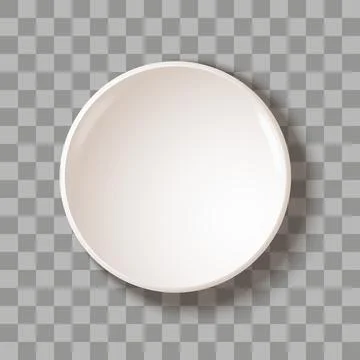 Empty white plate. round plate . Plate for your design. Eps 10. top view,  .. Stock Illustration