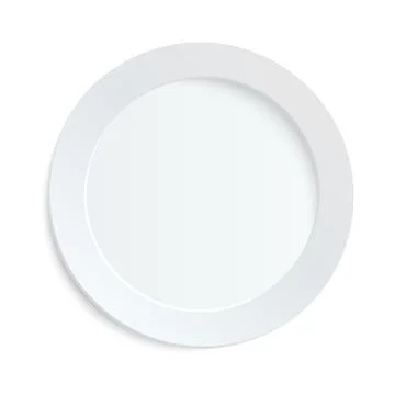 Empty white plate on white background Stock Illustration