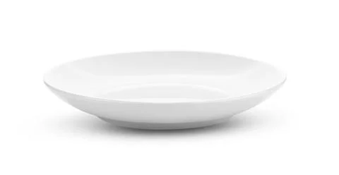 Empty white plate on white background Stock Photos