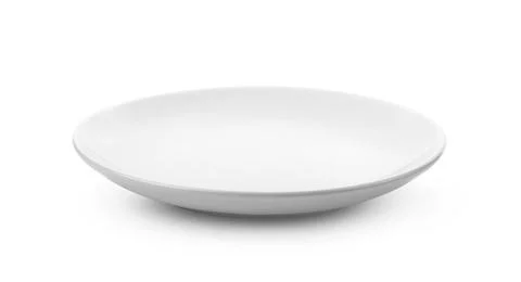 Empty white plate on white background Stock Photos