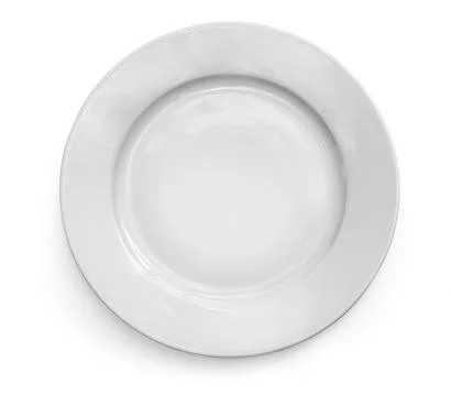 Empty white plate on white background ready for food Stock Photos