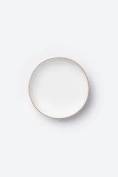 Empty white plate on white background, top view Stock Photos