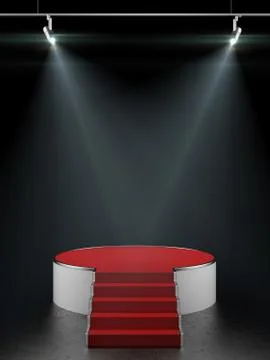 Empty white podium isolated on black 库存插图