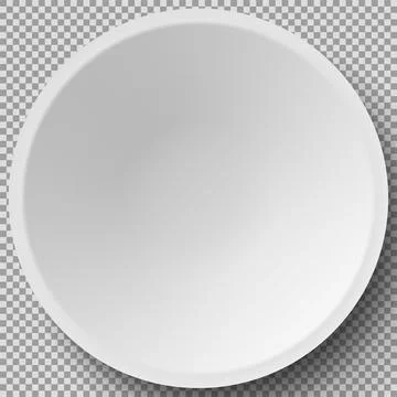 Empty white porcelain 3d plate. Cookware, china, crockery element for serving Stock Illustration