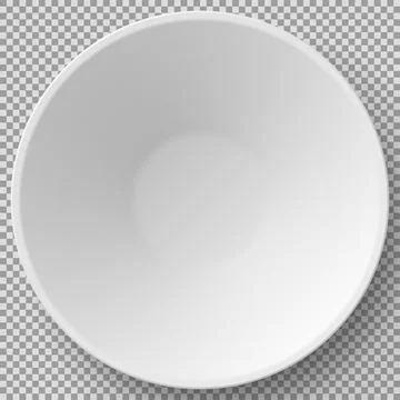 Empty white porcelain 3d plate. Cookware, china, crockery element for serving Stock Illustration