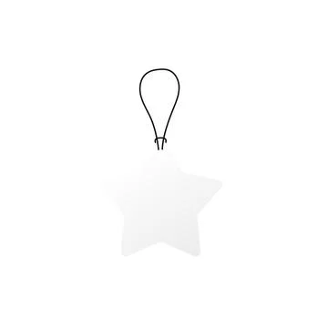 Empty white price tag label. Paper realistic card sale badge. Vector round star Stock Illustration