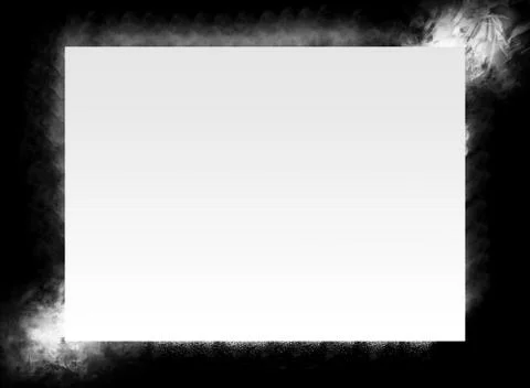 Empty White Rectangle Box With White Spray On Black Background Template Illustrazione stock