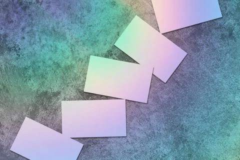Empty white rectangle business card mockups with diagonal shadows Stock Photos