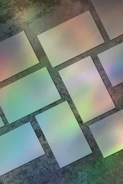 Empty white rectangle poster mockups with diagonal shadow Stock Illustration