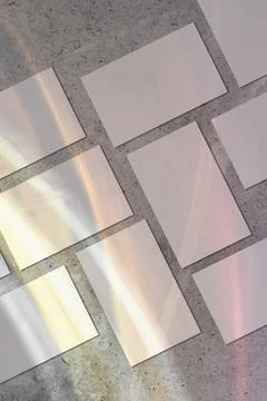 Empty white rectangle poster mockups with diagonal shadow Illustrazione stock