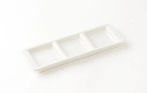 Empty white rectangular ice cube tray Stock Photos