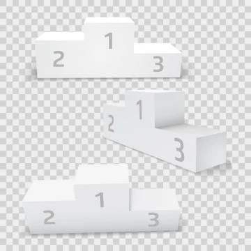 Empty white rectangular winner podium set. Stock Illustration