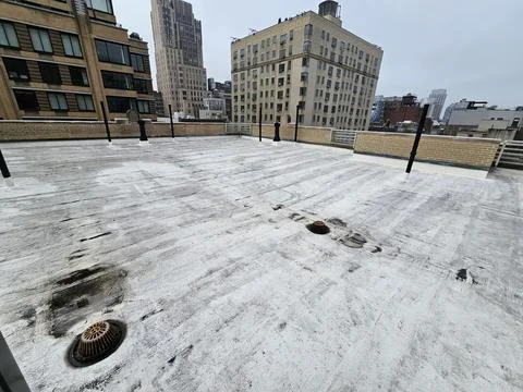Empty white rooftop with prewar ring and no logos Stock Photos