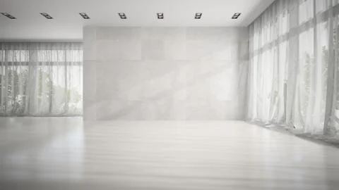 Empty white room 3D rendering Stock Illustration
