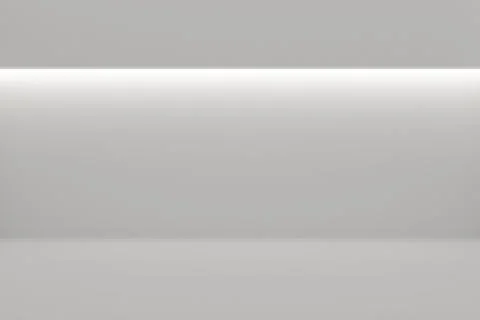 Empty white room with backwall lighting from the ceiling - gallery or modern  Stock Illustration