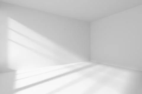 Empty white room corner with sunlight Stock Illustration