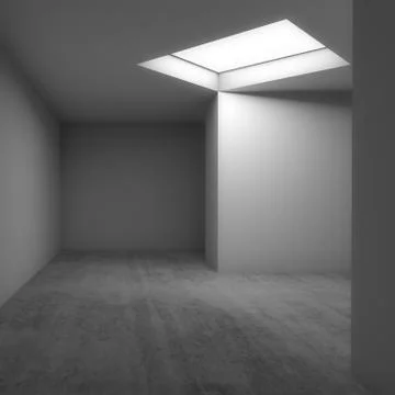 Empty white room interior, 3d render Stockillustratie