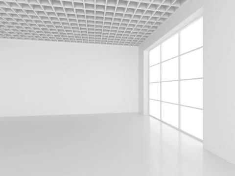 Empty white room interior office. 3d rendering 스톡 일러스트