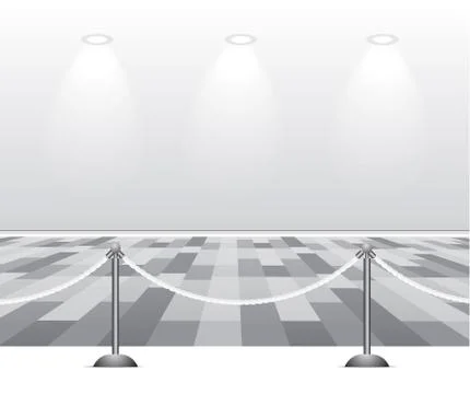 Empty white room with lamp Stock Illustration