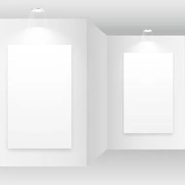 Empty white room with picture frame Stock Illustration