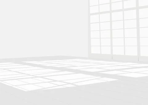 Empty white room with sun light.Vector illustration. Stock Illustration