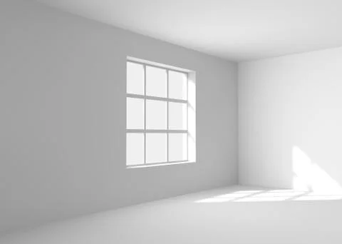 Empty white room with window Stock Illustration