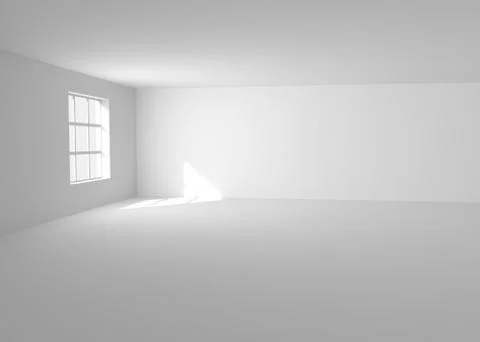 Empty white room with window Stock Illustration