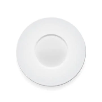Empty white round plate on whte background for your design. Vector Illustration Illustrazione stock