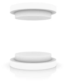 Empty white round podium with cap Stock Illustration