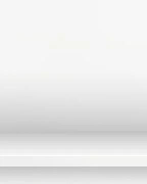 Empty white shelf hanging on a wall. 3d rendering Illustrazione stock