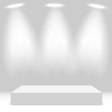 Empty white shelf hanging on a wall Stock Illustration