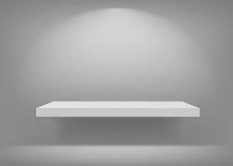 Empty white shelve. Background for presentation. Vector illustration Stock Illustration