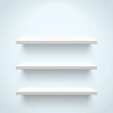 Empty white shelves Stock Illustration