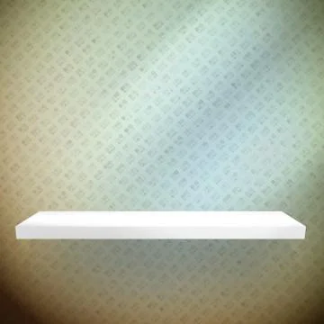 Empty white shelves on light blue. Stock Illustration