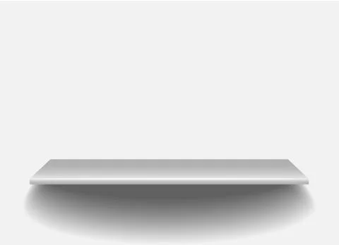 Empty white shop shelf, 3d store wall display. vector illustration Stock Illustration