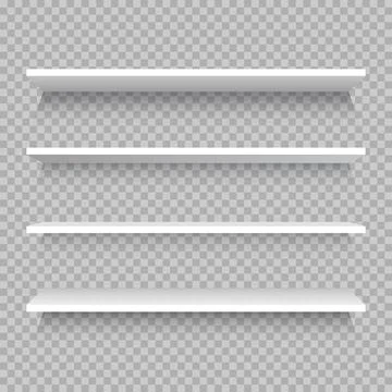Empty white shop shelf Stock Illustration