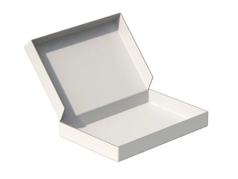 Empty white small box side view 3D Stock Illustration