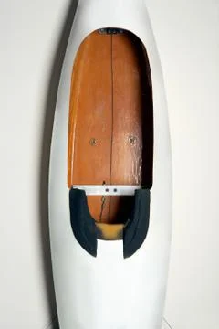 Empty white Soap Box Derby racer viewed from above Stock Photos