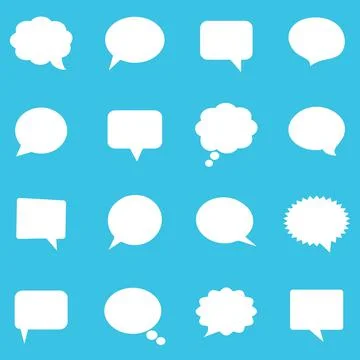 Empty white speech bubbles Illustrazione stock